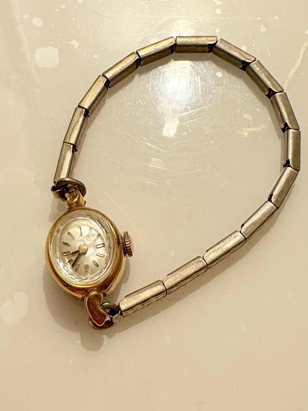 Vintage Timex  Ladies Gold-Tone Bracelet Watch - Gold and Silver